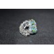 Petite bague cristal Swarovski turquoise ab2x et crystal ab2x
