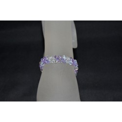 Bracelet cristal Swarovski moonlight et violet ab