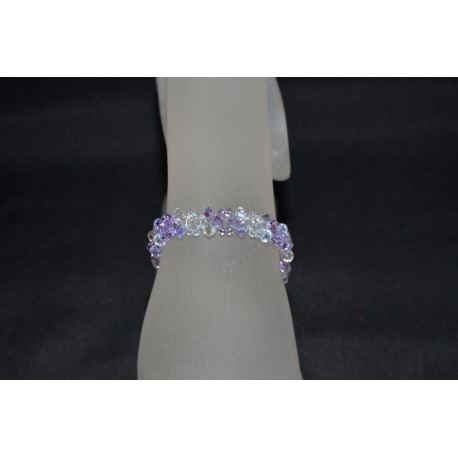 Bracelet cristal Swarovski moonlight et violet ab
