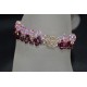 Bracelet cristal Swarovski manchette fuschia electra-rosaline ab2x