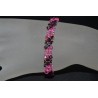 Bracelet fin cristal Swarovski fuschia electra et rose ab fermoir aimanté 