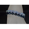 Bracelet cristal Swarovski manchette crystal metallic blue 2x et light sapphire ab2x