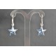 Boucles d'oreille cristal de swarovski et crochet argent 925 étoile light sapphir