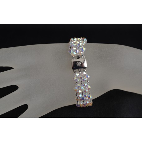 Bracelet cristal Swarovski "Joyeuses Fêtes" manchette crystal ab2x