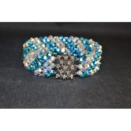 Bracelet cristal de swarovski turquoise ab2x-crystal ab2x fermoir strass Swarovski crystal
