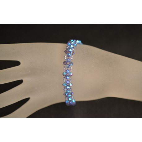 Bracelet fin cristal Swarovski tanzanite ab2x 