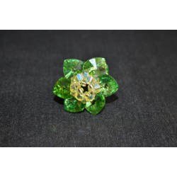 Bague cristal de Swarovski jolie fleur péridot et jonquille ab2x