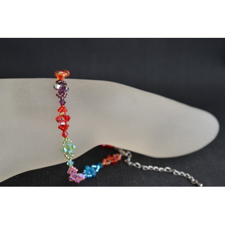 Bracelet de cheville multicolore couleurs pétillantes