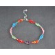 Bracelet de cheville multicolore couleurs pétillantes