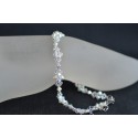 Bracelet de cheville en cristal, cristal ab2x, blanc, scintillant