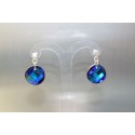 boucles d'oreille cristal et argent 925 Twist bermuda blue 