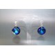 boucles d'oreille cristal de swarovski et argent 925 Twist bermuda blue 