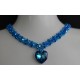 Ras du cou en cristal de Swarovski coeur crystal bermuda blue et tour de cou capri blue ab2x