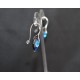 Boucles d'oreilles argent 925 et coeur cristal de Swarovski crystal bermuda blue 