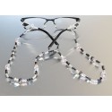 Cordon à lunettes en cristal, hématite 2x, cristal ab2x 