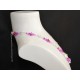 Collier cristal de Swarovski fuschia ab2x rose violet et crystal ab2x blanc irisé