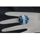 Bague boule en cristal de Swarovski metallic blue 2x et crystal moonlight