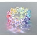 Bague anneau en crystal, arc-en-ciel, multicolor