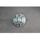 Bague boule en cristal de Swarovski crystal light chrome 2x et turquoise ab2x