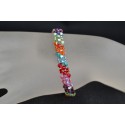Bracelet cristal, arc-en-ciel, multicolore