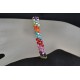 Bracelet fin cristal Swarovski diagonales multicolore