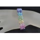 Bracelet cristal Swarovski manchette rangées arc-en-ciel