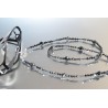 Cordon pour lunettes en crystal de Swarovski hématite 2x 