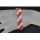 Bracelet cristal Swarovski manchette fines diagonales crystal ab2x, light siam ab - rouge et blanc