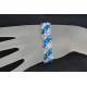 Bracelet cristal Swarovski manchette fines diagonales crystal ab2x, capri blue ab2x - bleu et blanc