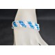 Bracelet cristal Swarovski manchette fines diagonales crystal ab2x, capri blue ab2x - bleu et blanc