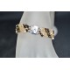 Bracelet cristal Swarovski manchette cristal metallic gold 2x et crystal golden shadow