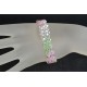 Bracelet cristal Swarovski manchette tricolore, crystal ab2x, péridote ab, rosaline ab