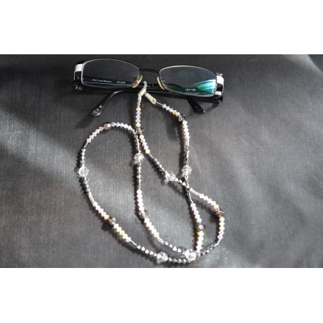 Cordon à lunettes en crystal de Swarovski crystal ab2x, crystal light chrome 2x