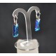 Boucles d'oreilles argent 925 et Pendentif Swarovski 6925 Growing Crystal Rectangle 26 mm Crystal Bermuda Blue