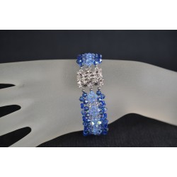Bracelet cristal de swarovski sapphire satin et light sapphire ab fermoir strass Swarovski crystal