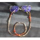 Cordon à lunettes en cristal de Swarovski aux couleurs de brun à orange