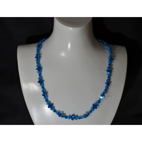 Collier "océan" cristal de Swarovski capri blue ab2x