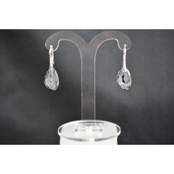 Boucles d'oreilles cristal, argent 925, Radiolarian cristal silver night