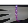 Bracelet fin cristal Swarovski fuschia ab2x avec fermoir ressort