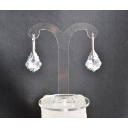 Boucles d'oreilles cristal, argent 925, gouttes baroque, cristal light comet argent