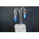 Boucles d'oreilles argent 925 et Feuille cristal de Swarovski bermuda blue