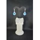 Boucles d'oreilles argent 925 et goutte baroque crystal blue