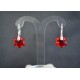 Boucles d'oreilles argent 925 et Edelweiss Flower cristal de Swarovski light siam