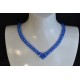 Collier cristal Swarovksi, mode, sapphire ab2x, femme, bleu azur