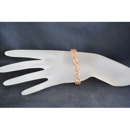 Bracelet fin cristal Swarovski, light colorado topaz ab, bijou femme, mode