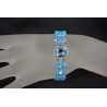 Bracelet manchette cristal Swarovski aquamarine ab2x