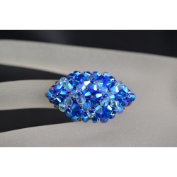Crystal Swarovski, bague cristal Swarovski, mode, bleue, bague marquise, bijou femme, bijou luxe