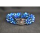 Bracelet cristal Swarovski, bijou mode, manchette, majestic blue ab2x, metallic blue, femme