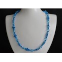 Collier en cristal, bijou mode, capri blue 2x, aquamarine, accessoire luxe