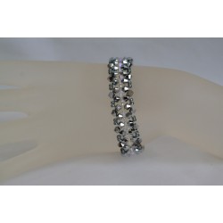 Bracelet cristal, manchette, light chrome 2x, cristal shimmer